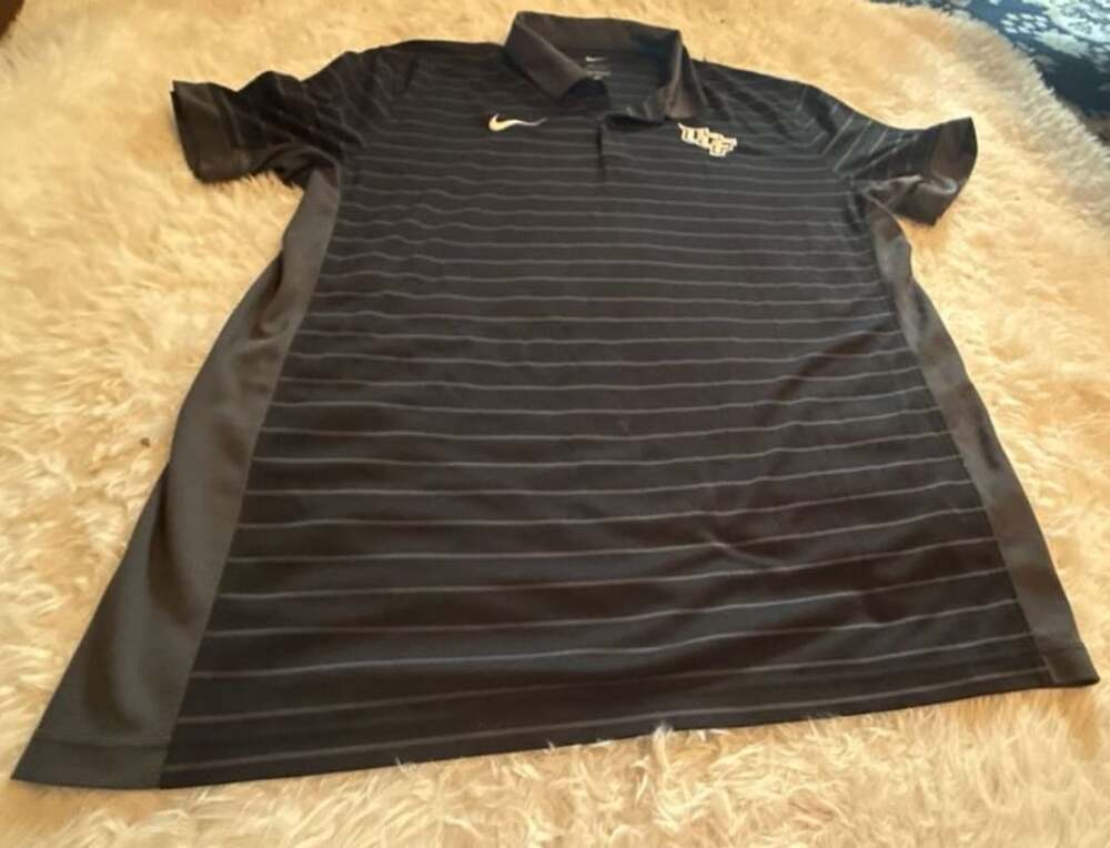 Nike UCF Knights Striped Dri-FIT Polo Shirt Men's Size Large Black